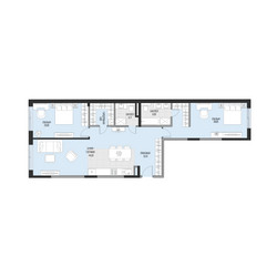 Планировка двухкомнатной(квартира) площадью 118.7 квадратных метров в ЖК “Клубный квартал Садовническая 69”