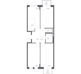 Планировка трехкомнатной(квартира) площадью 81.93 квадратных метров в ЖК “ЖК Подольские кварталы”