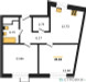 Планировка двухкомнатной(квартира) площадью 49.83 квадратных метров в “ЖК ЭкоБунино (Южное Бунино)”
