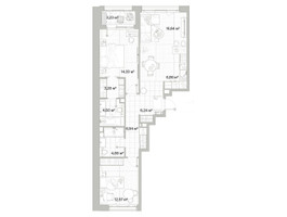 Планировка двухкомнатной(квартира) площадью 77.85 квадратных метров в “Архитектурный проект Мыс”