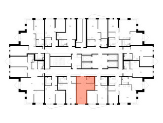 Планировка студии(квартира) площадью 28.2 квадратных метров в ЖК “ЖК Строгино 360”