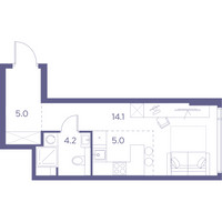 Планировка студии(квартира) площадью 28.3 квадратных метров в “ЖК THE LOT by Akvilon”