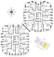 Планировка однокомнатной(квартира) площадью 58.24 квадратных метров в “ЖК Солнечный парк”