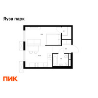 Планировка однокомнатной(квартира) площадью 32 квадратных метров в “ЖК Яуза Парк (Мытищи)”