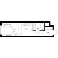 Планировка студии(квартира) площадью 29 квадратных метров в “ЖК Нексус от Аквилон”