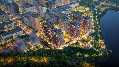 Планировка двухкомнатной(квартира) площадью 55 квадратных метров в ЖК “Бунинская набережная”