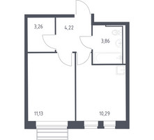 Планировка однокомнатной(квартира) площадью 32.2 квадратных метров в “ЖК Рублевский Квартал”