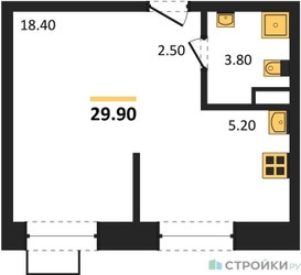 Планировка студии(квартира) площадью 29.9 квадратных метров в ЖК “ЖК Прокшино”