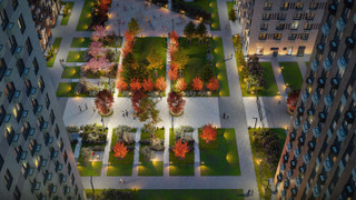 Двор-сад в ЖК “Кавказский бульвар 51” вид сверху