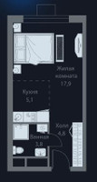 Планировка студии(квартира) площадью 31.6 квадратных метров в ЖК “ЖК Stellar City (Стеллар Сити)”