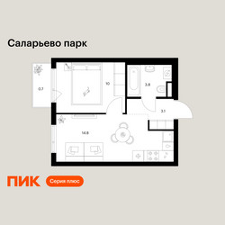 Планировка однокомнатной(квартира) площадью 32.4 квадратных метров в ЖК “ЖК Саларьево парк”
