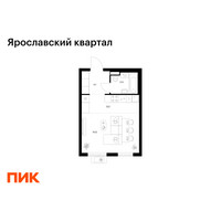 Планировка студии(квартира) площадью 28.8 квадратных метров в “Ярославский квартал”