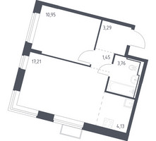 Планировка однокомнатной(квартира) площадью 40.79 квадратных метров в “ЖК Молжаниново”