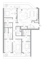 Планировка трехкомнатной(квартира) площадью 210.9 квадратных метров в “Клубный дом PHANTOM (Фантом)”