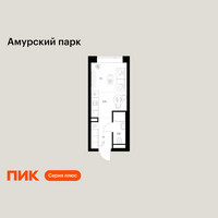 Планировка студии(квартира) площадью 19 квадратных метров в “ЖК Амурский парк”