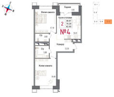 Планировка двухкомнатной(квартира) площадью 82.9 квадратных метров в “ЖК Art (АРТ)”
