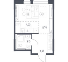 Планировка студии(квартира) площадью 25.91 квадратных метров в “ЖК Подольские кварталы”
