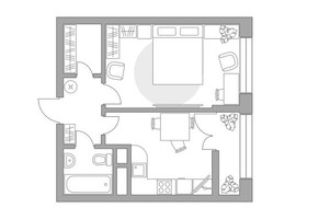 Планировка однокомнатной(квартира) площадью 36.65 квадратных метров в “ЖК Пехра”