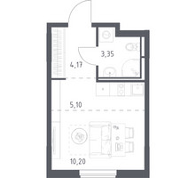 Планировка студии(квартира) площадью 22.82 квадратных метров в “ЖК Мытищи Парк”