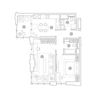 Планировка двухкомнатной(квартира) площадью 68.4 квадратных метров в “ЖК ВЭРИ на Миклухо-Маклая”