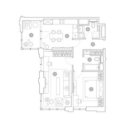Планировка двухкомнатной(квартира) площадью 68.4 квадратных метров в ЖК “ЖК ВЭРИ на Миклухо-Маклая”