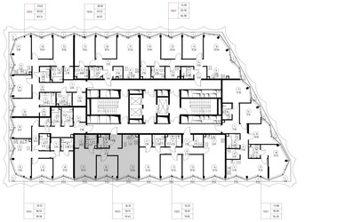 Планировка двухкомнатной(квартира) площадью 59.5 квадратных метров в ЖК “Дом премиум-класса МИРА”