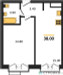 Планировка однокомнатной(квартира) площадью 38 квадратных метров в “Лесная Коллекция”