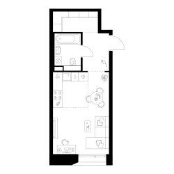 Планировка студии(квартира) площадью 31 квадратных метров в ЖК “ЖК Онежский вал”