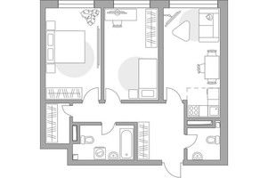 Планировка трехкомнатной(квартира) площадью 70.05 квадратных метров в “ЖК Тринити”