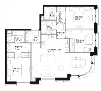 Планировка квартиры, ID 498530