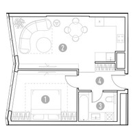 Планировка однокомнатной(квартира) площадью 48.68 квадратных метров в “УНО Горбунова”