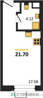 Планировка студии(квартира) площадью 21.7 квадратных метров в “ЖК Citimix (СитиМикс)”