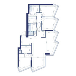 Планировка трехкомнатной(квартира) площадью 103.4 квадратных метров в ЖК “ЖК ХАЙДАУТ”