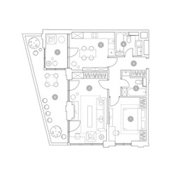 Планировка двухкомнатной(квартира) площадью 75.3 квадратных метров в ЖК “ЖК ВЭРИ на Миклухо-Маклая”