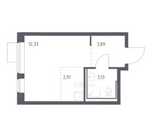 Планировка студии(квартира) площадью 22.26 квадратных метров в “ЖК Молжаниново”