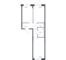 Планировка двухкомнатной(квартира) площадью 59.95 квадратных метров в “ЖК Новое Внуково”