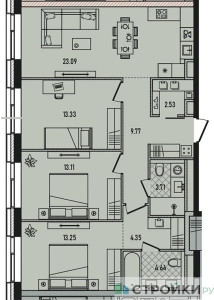Планировка квартиры, ID 463742