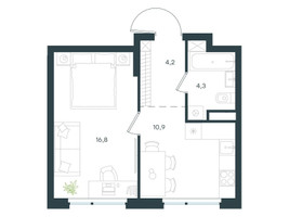 Планировка однокомнатной(квартира) площадью 36.2 квадратных метров в “ЖК Level Лесной”