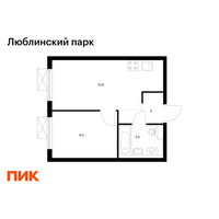 Планировка однокомнатной(квартира) площадью 31.7 квадратных метров в “ЖК Люблинский парк”
