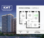 Планировка трехкомнатной(квартира) площадью 72.04 квадратных метров в “ЖК КИТ 2”