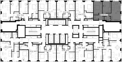 Планировка двухкомнатной(квартира) площадью 61.2 квадратных метров в ЖК “ЖК SET (Сет)”