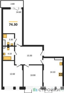 Планировка квартиры, ID 238375