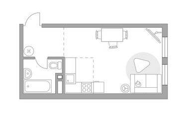 Планировка студии(квартира) площадью 32.56 квадратных метров в ЖК “ЖК Гранель Коломенское”