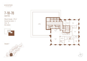 Планировка трехкомнатной(квартира) площадью 371.4 квадратных метров в “ЖК Квартал Vesper Кутузовский (Веспер)”