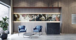 Лобби в корпусе Брюллов в ЖК "Селигер Сити"