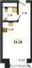 Планировка студии(квартира) площадью 23.26 квадратных метров в “ЖК Городские Истории”