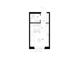 Планировка студии(квартира) площадью 19.8 квадратных метров в “ЖК Люблинский парк”