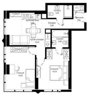 Планировка апартаментов, ID 548788