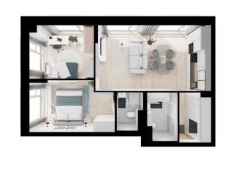 Планировка двухкомнатной(квартира) площадью 62.7 квадратных метров в ЖК “ЖК Алтуфьевское 53”