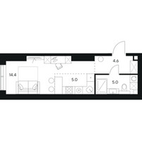 Планировка студии(квартира) площадью 29 квадратных метров в “ЖК NEXUS by Akvilon (Нексус от Аквилон)”